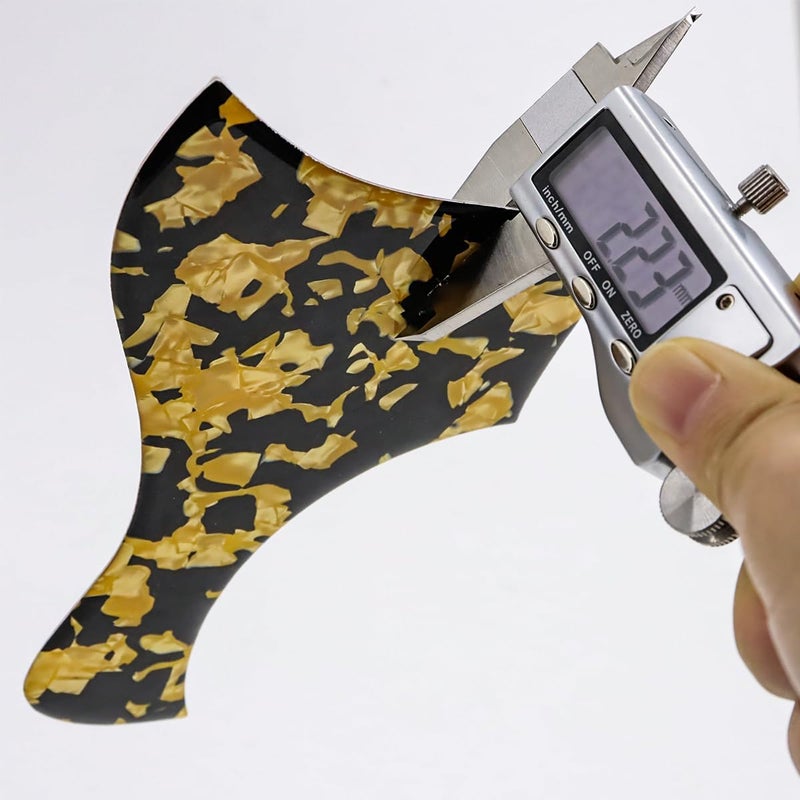 Domofa Acoustic Guitar Pickguard Thick Pick Guard Self Adhesive for Acoustic Guitar Replacement Parts (Yellow/Black Spots) - Image 4